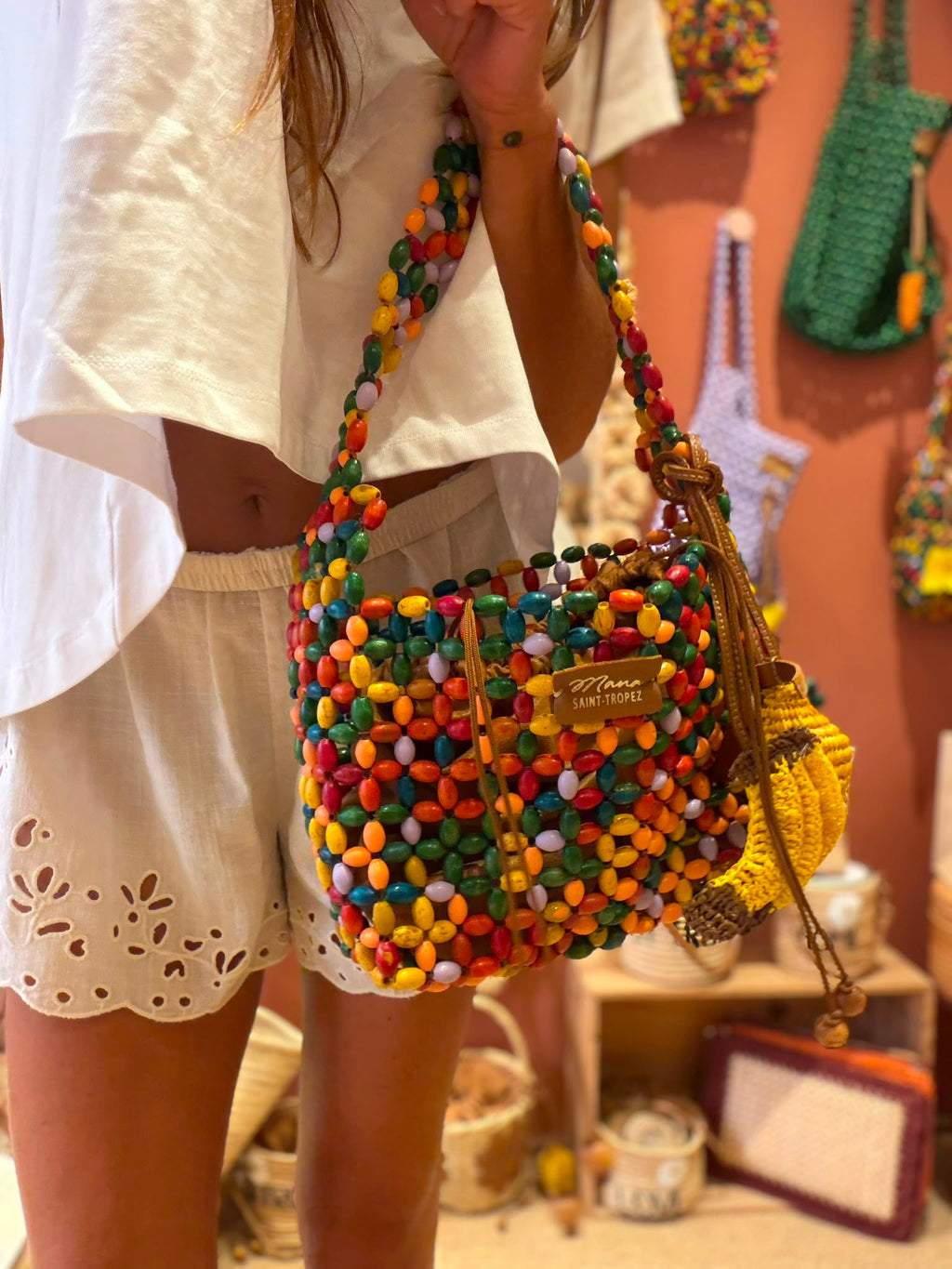 SMALL WOODEN BEADS BAG