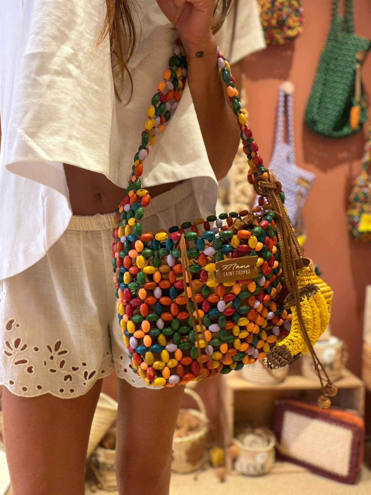 SMALL WOODEN BEADS BAG