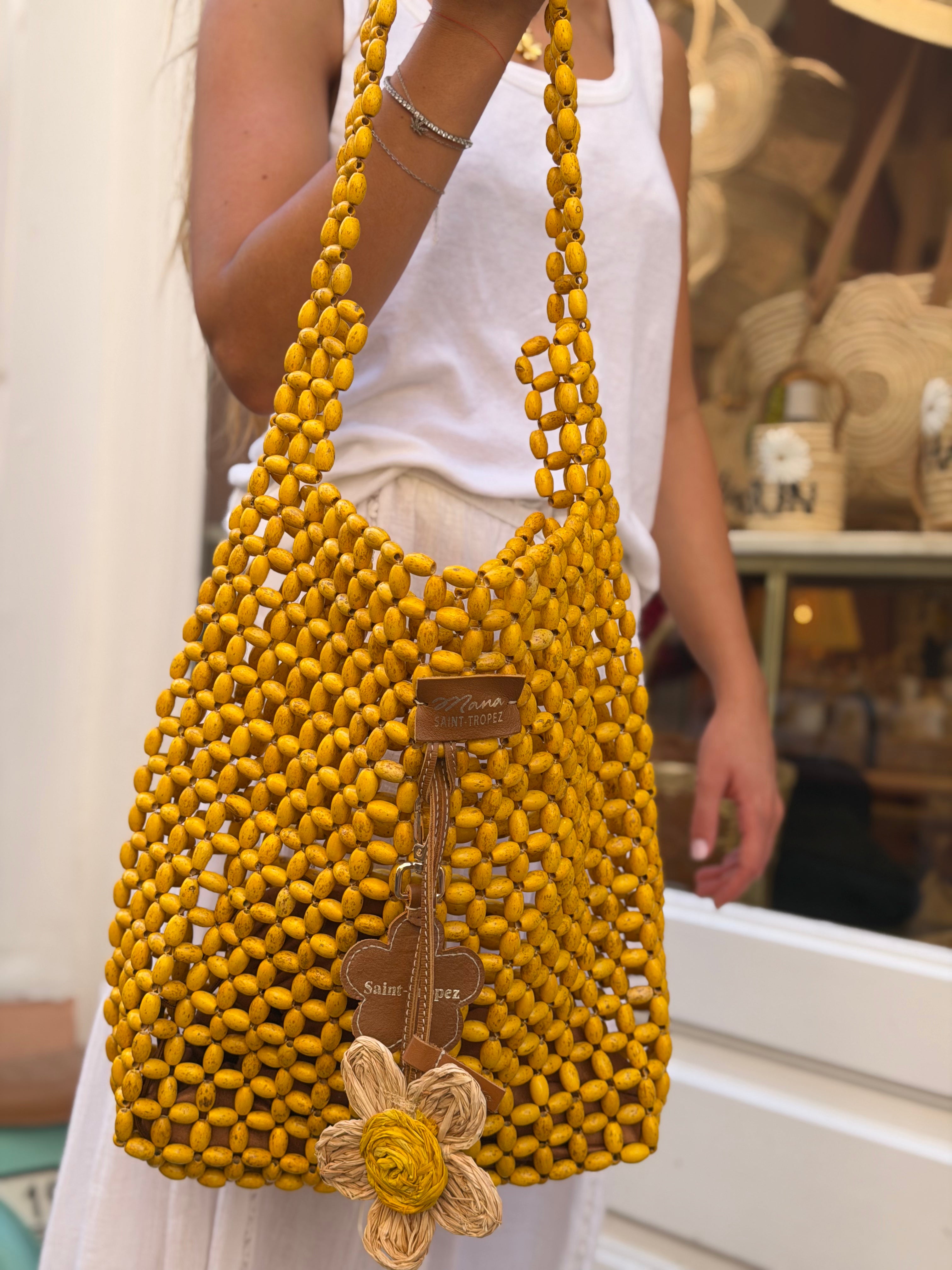 WOODEN BEADS BAG