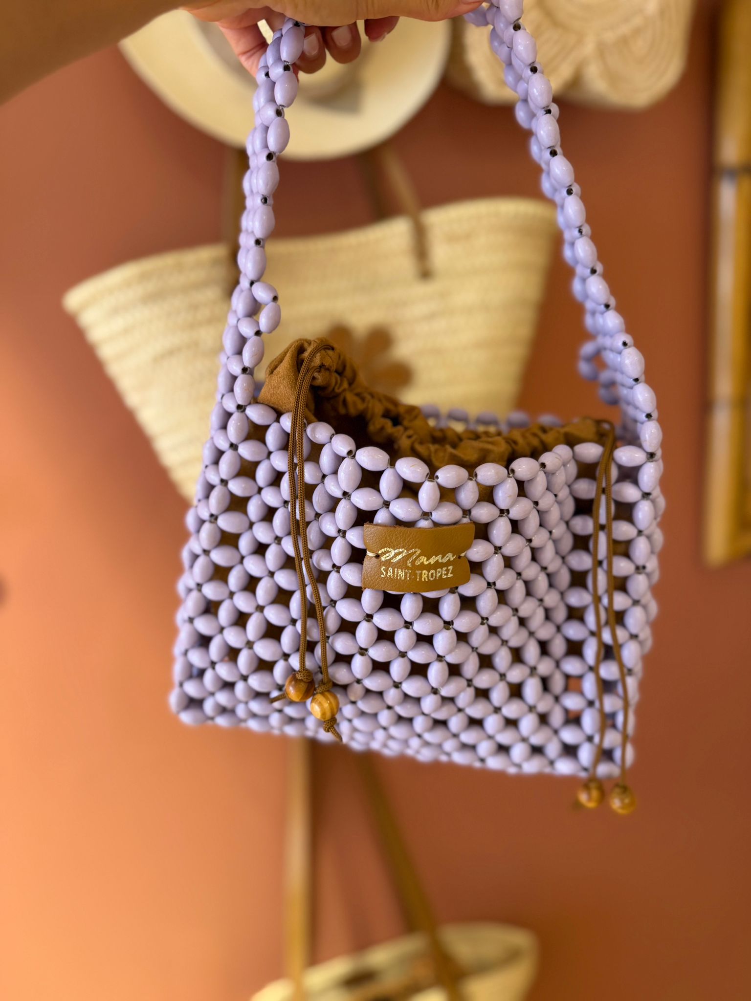 SMALL WOODEN BEADS BAG