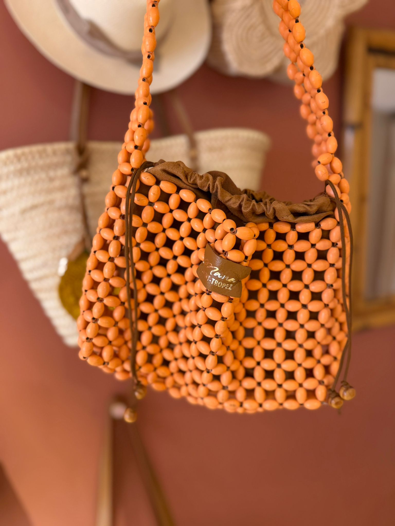 SMALL WOODEN BEADS BAG